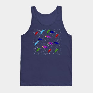 Umbrellas and Rain Pattern Tank Top